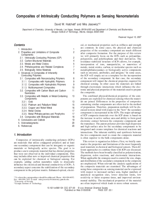(PDF) Composites of Intrinsically Conducting Polymers as Sensing ...