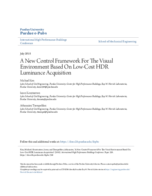 (PDF) A New Control Framework For The Visual Environment Based On Low ...