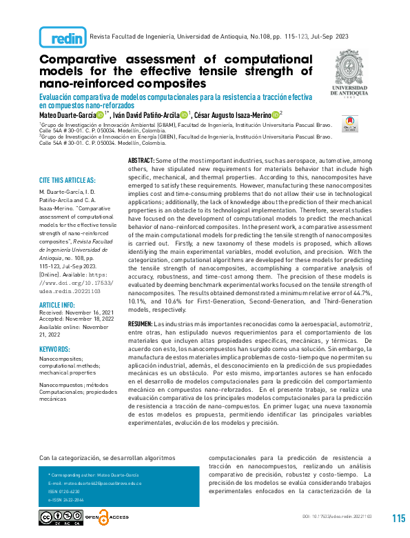 (PDF) Comparative assessment of computational models for the effective ...