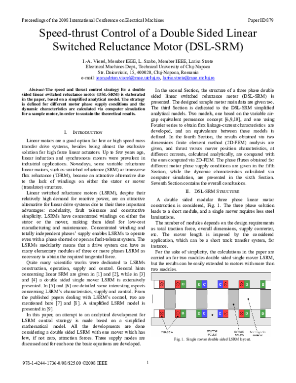 (PDF) Speed-thrust control of a double sided linear switched reluctance ...