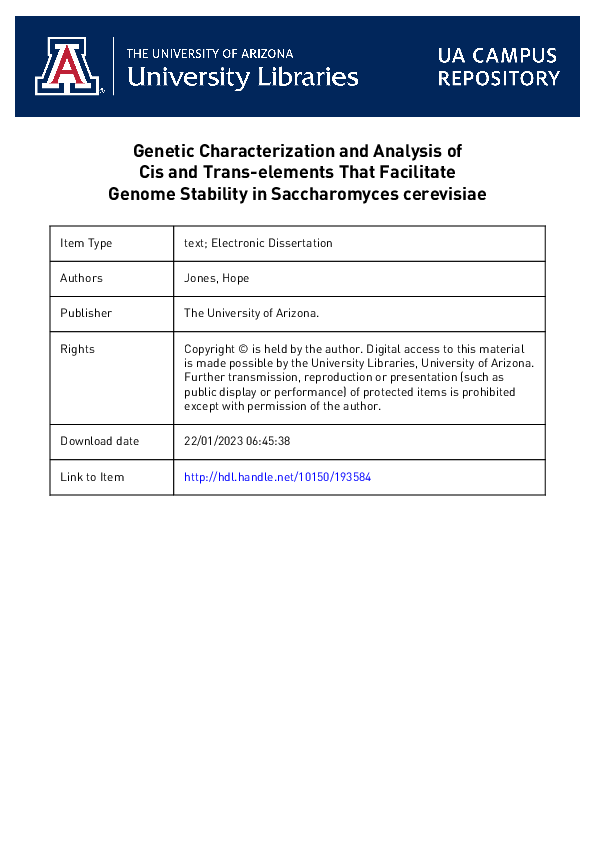(PDF) Genetic Characterization and Analysis of Cis and Trans‐elements ...
