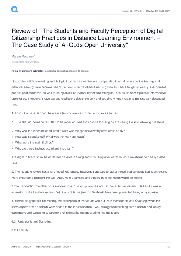 (PDF) Review of: "The Students and Faculty Perception of Digital ...