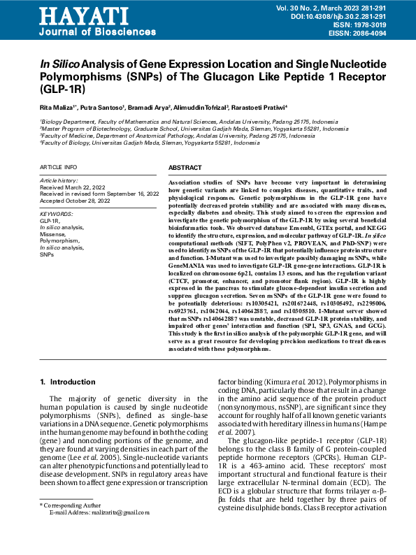 (PDF) In Silico Analysis of Gene Expression Location and Single ...