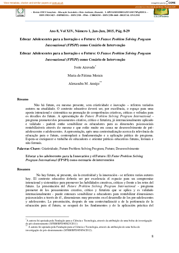 (PDF) Educating adolescents for innovation and the future: the Future ...