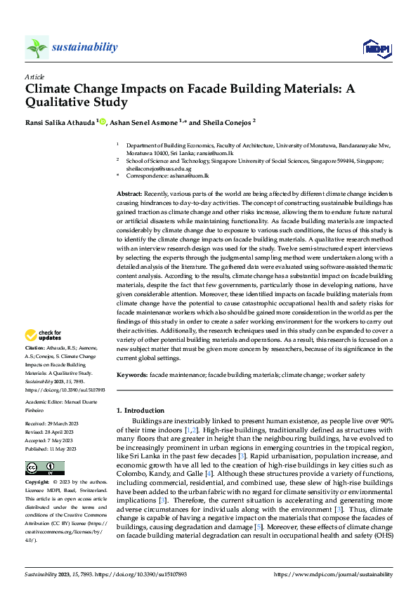 (PDF) Climate Change Impacts on Facade Building Materials: A ...