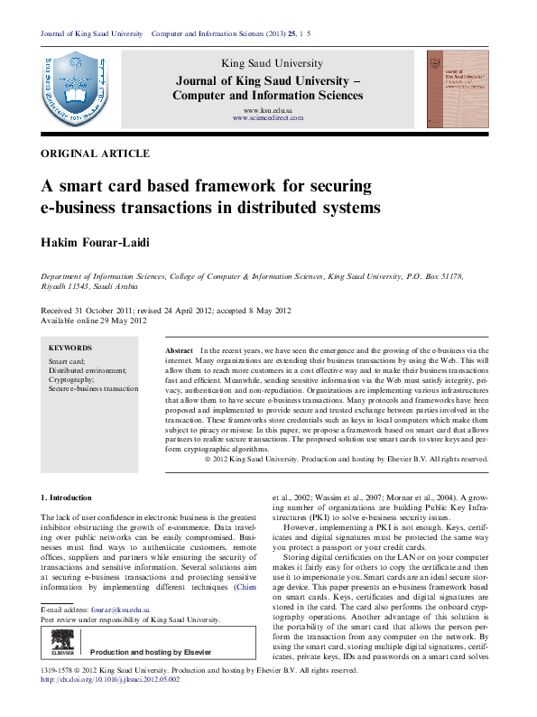 (PDF) A smart card based framework for securing e-business transactions ...