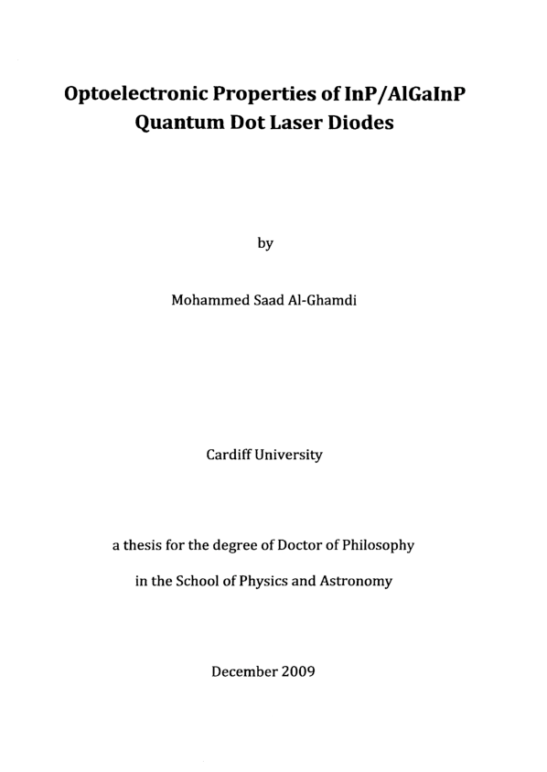(PDF) Optoelectronic properties of InP AlGaInP quantum dot laser diodes