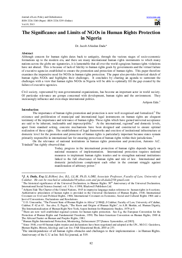 (PDF) The Significance and Limits of NGOs in Human Rights Protection in ...