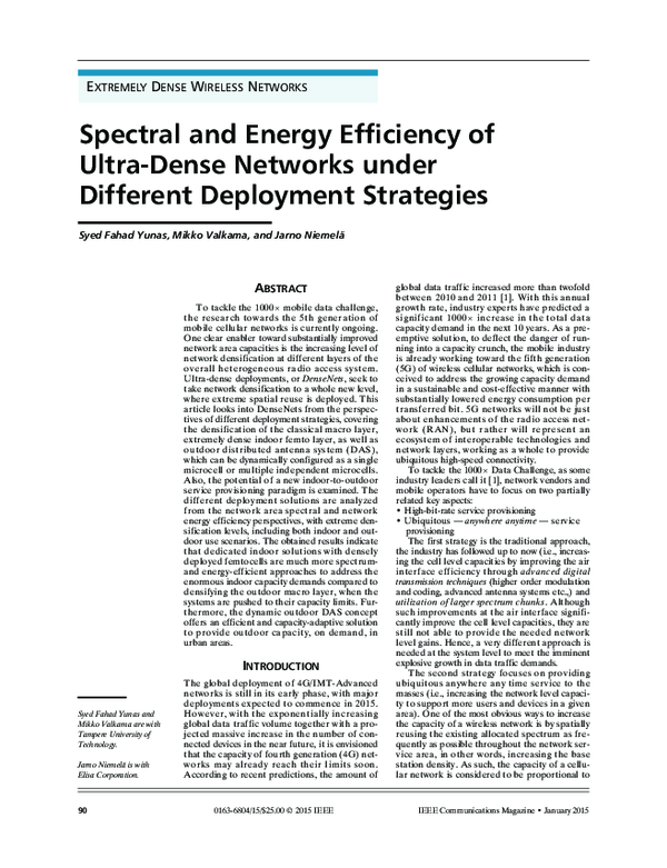 (PDF) Spectral and energy efficiency of ultra-dense networks under ...