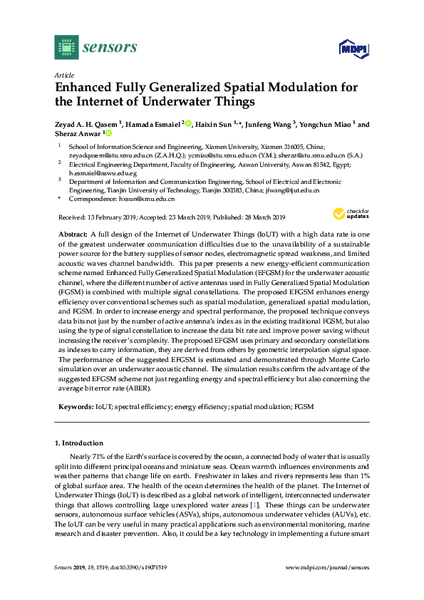 (PDF) Enhanced Fully Generalized Spatial Modulation for the Internet of ...