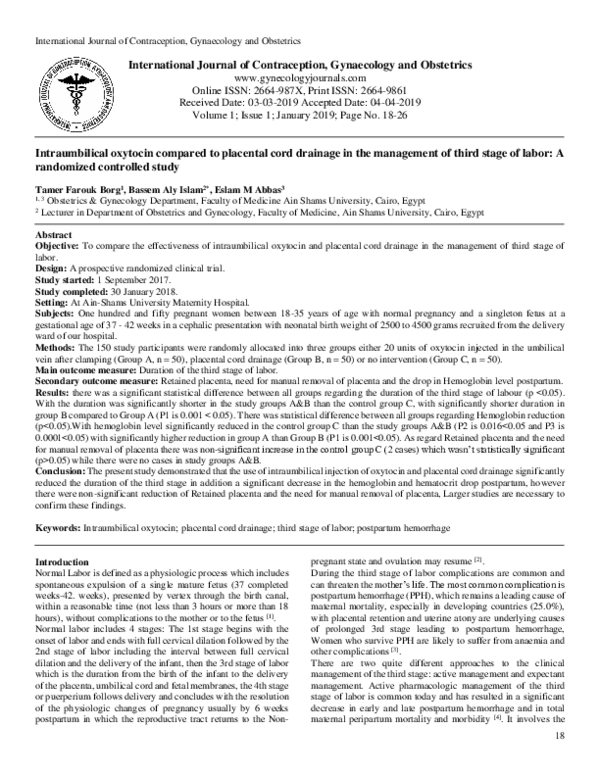 (PDF) International Journal of Contraception, Gynaecology and Obstetrics