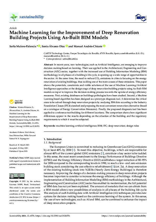 (PDF) Machine Learning for the Improvement of Deep Renovation Building ...