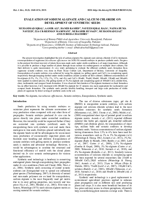 (PDF) Evaluation of sodium alginate and calcium chloride on development ...