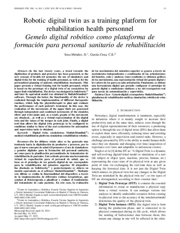 (PDF) Robotic digital twin as a training platform for rehabilitation ...