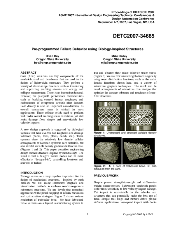 (PDF) Pre-Programmed Failure Behavior Using Biology-Inspired Structures