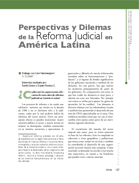(PDF) Perspectivas y dilemas de la reforma judicial en América Latina