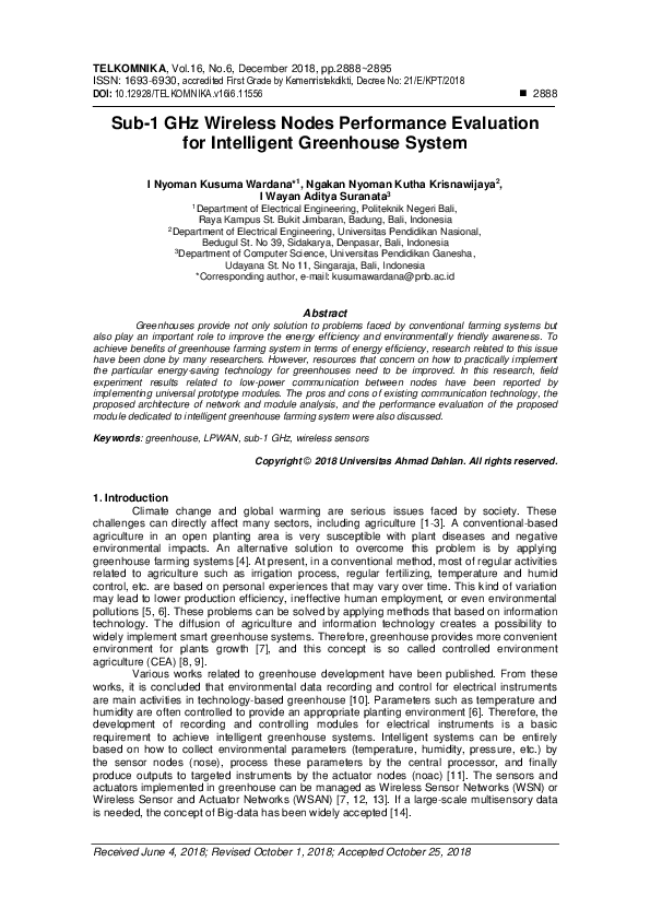 (PDF) Sub-1 GHz Wireless Nodes Performance Evaluation for Intelligent ...