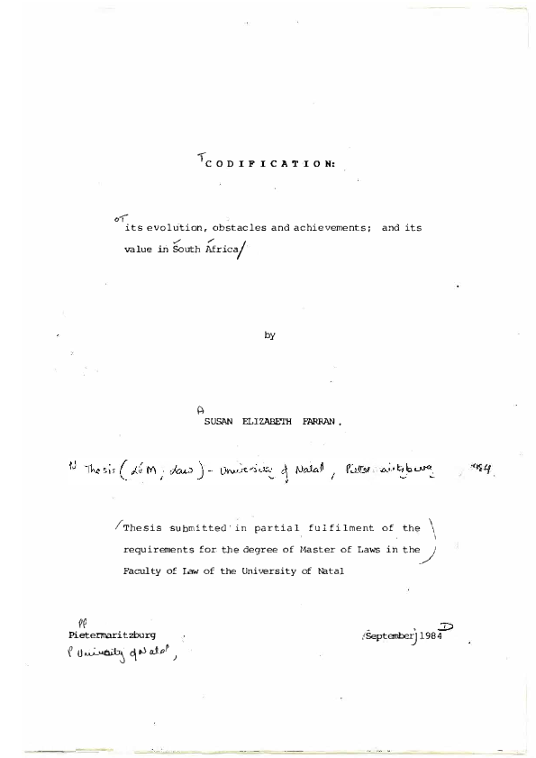 (PDF) Codification: its evolution, obstacles and achievements; and its ...