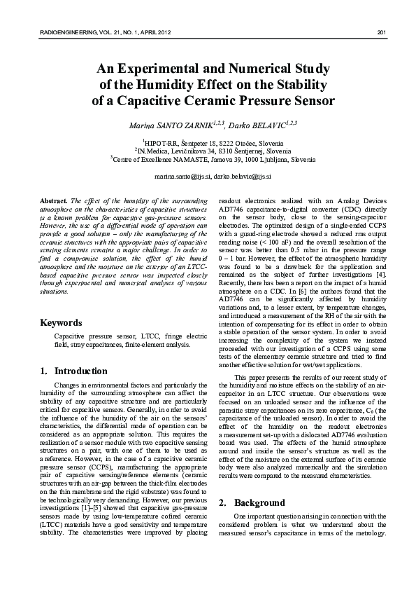 (PDF) An Experimental and Numerical Study of the Humidity Effect on the ...