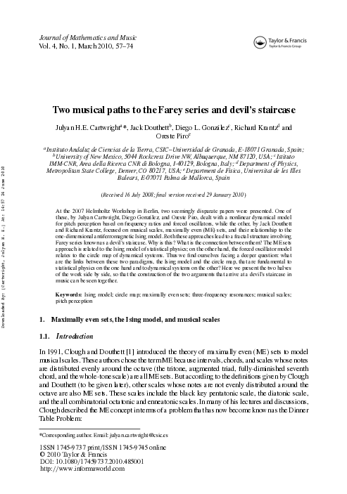 (PDF) Two musical paths to the Farey series and devil's staircase