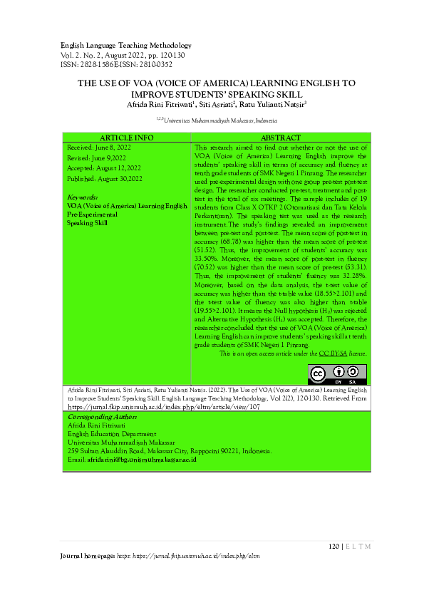  pdf the use of voa voice of america learning english to improve