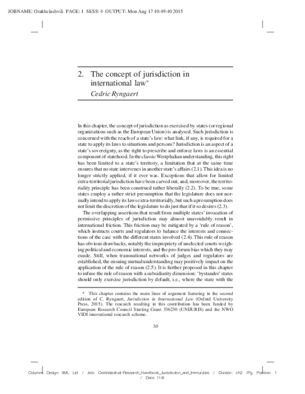 (PDF) The concept of jurisdiction in international law Tuan tran minh