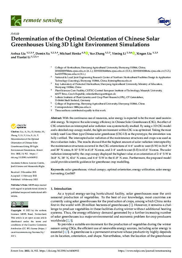(PDF) Determination of the Optimal Orientation of Chinese Solar ...