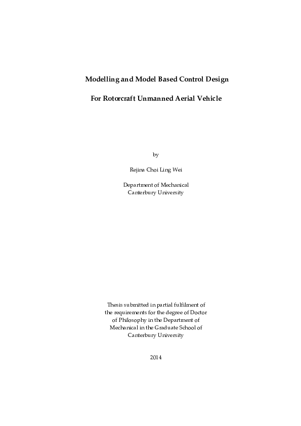 (PDF) Modelling and Model Based Control Design For Rotorcraft Unmanned ...