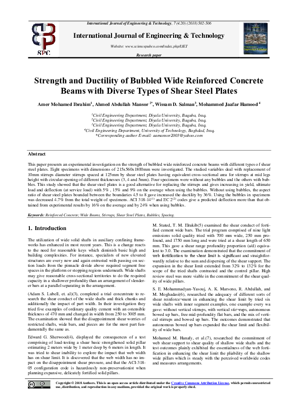 (PDF) Strength and Ductility of Bubbled Wide Reinforced Concrete Beams ...