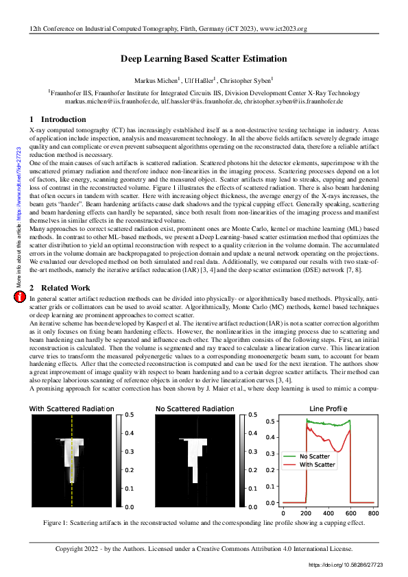 (PDF) Deep Learning Based Scatter Estimation