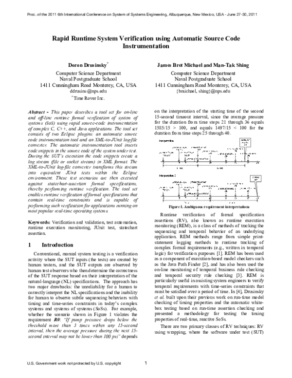 (PDF) Rapid runtime system verification using automatic source code ...
