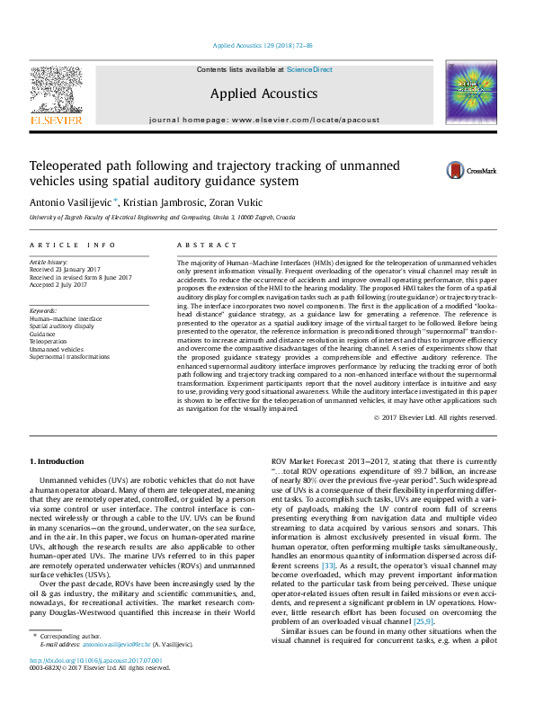 (PDF) Teleoperated path following and trajectory tracking of unmanned ...