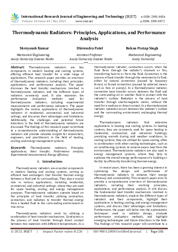 Pdf Thermodynamic Radiators Principles Applications And Performance Analysis Pdf Thermodynamic Radiators Principles Applications And Performance Analysis
