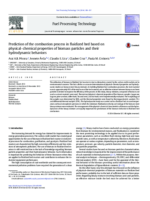 (PDF) Prediction of the combustion process in fluidized bed based on ...