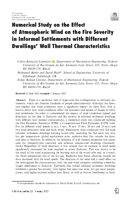 (PDF) Numerical Study on the Effect of Atmospheric Wind on the Fire ...