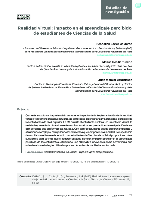 (PDF) Realidad virtual: impacto en el aprendizaje percibido de ...