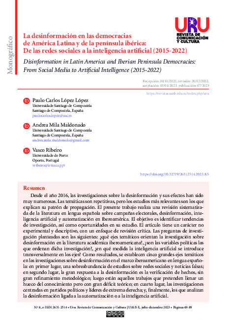 (PDF) La desinformación en las democracias de América Latina y de la ...