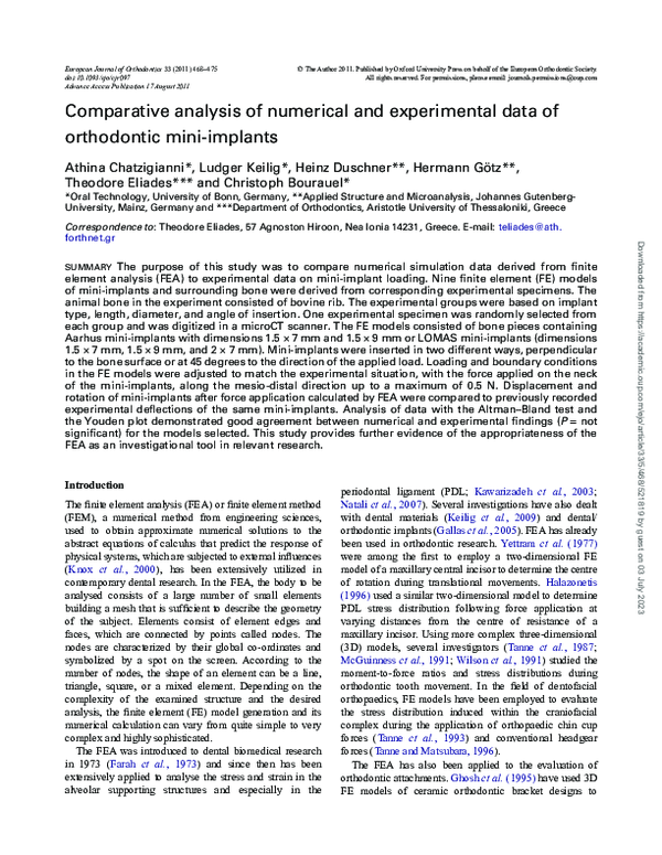 (PDF) Comparative analysis of numerical and experimental data of ...