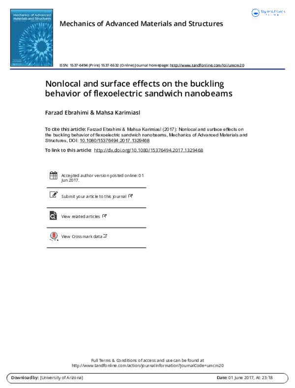 (PDF) Nonlocal and surface effects on the buckling behavior of ...