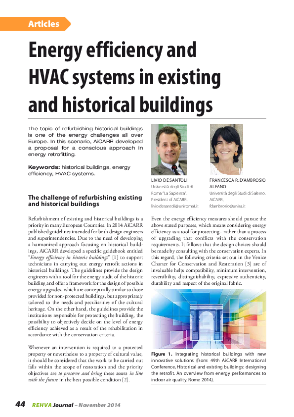 (PDF) Energy Efficiency and HVAC Systems in Existing and Historical ...