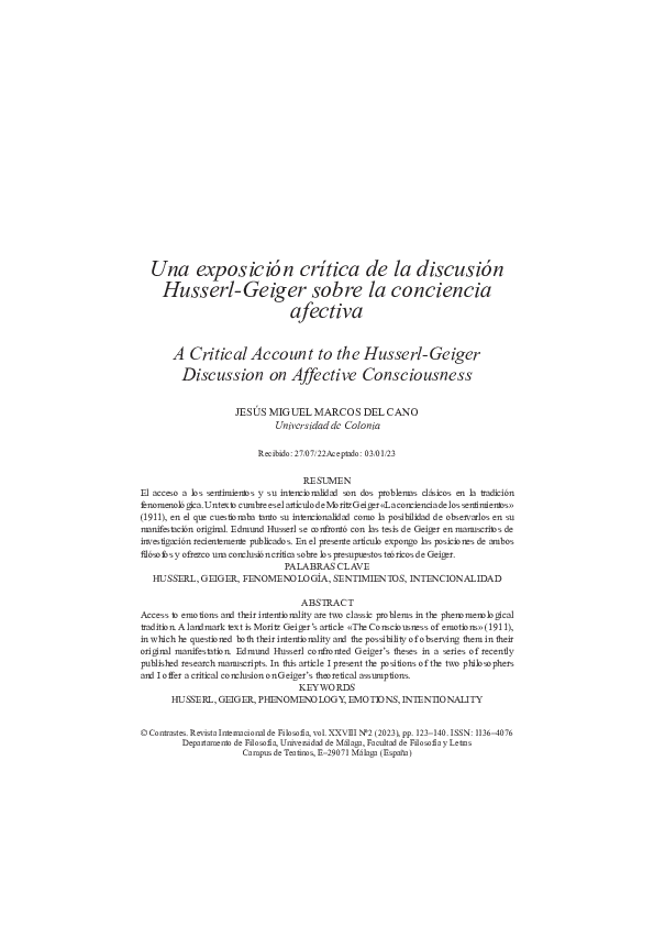 (PDF) Una exposición crítica de la discusión Husserl-Geiger sobre la ...