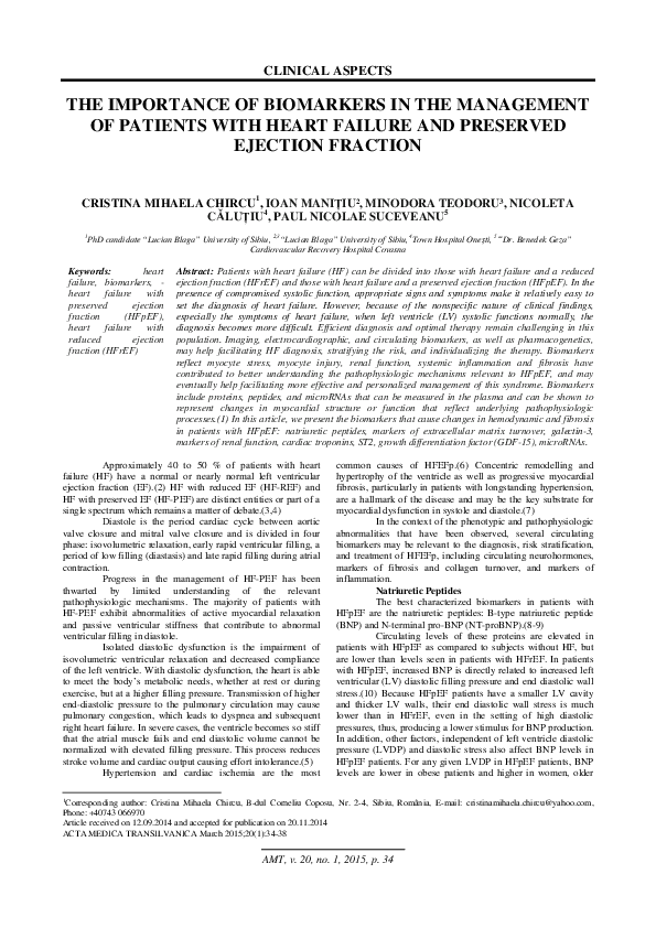 (PDF) The Importance of Biomarkers in the Management of Patients with ...