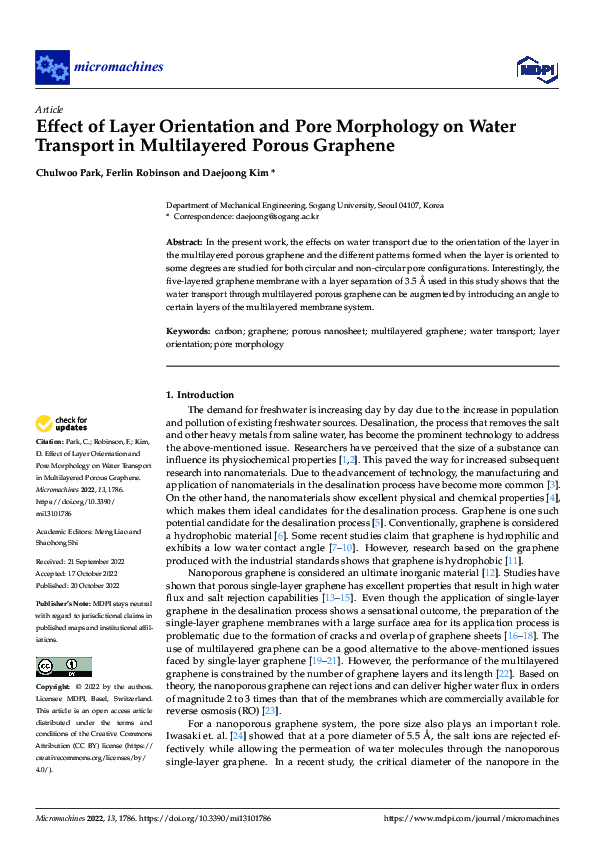 (PDF) Effect of Layer Orientation and Pore Morphology on Water ...