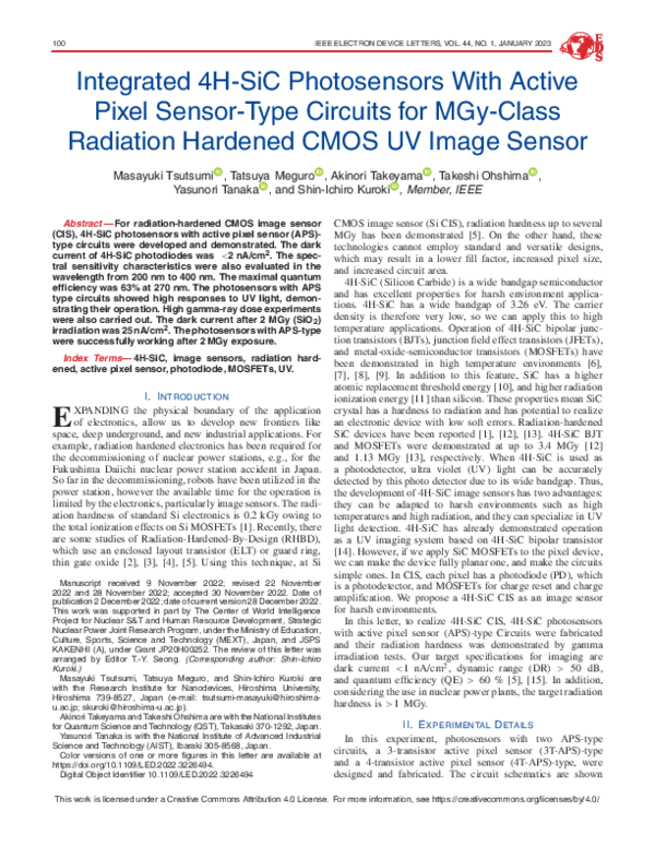 (PDF) Integrated 4H-SiC Photosensors With Active Pixel Sensor-Type ...