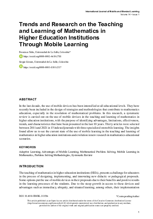 Pdf Trends And Research On The Teaching And Learning Of Mathematics Pdf Trends And Research On The Teaching And Learning Of Mathematics