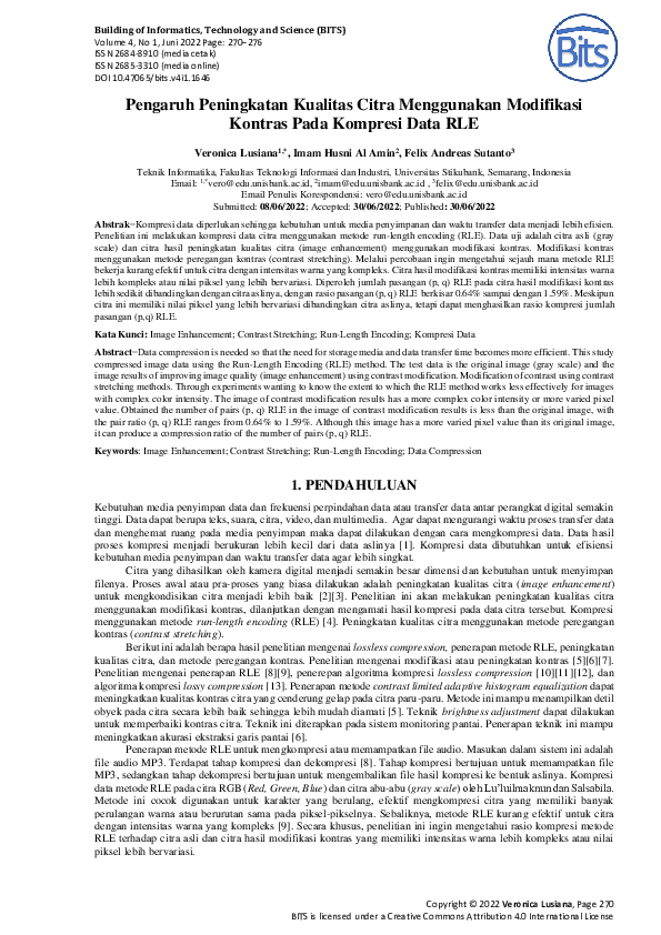 (PDF) Pengaruh Peningkatan Kualitas Citra Menggunakan Modifikasi ...