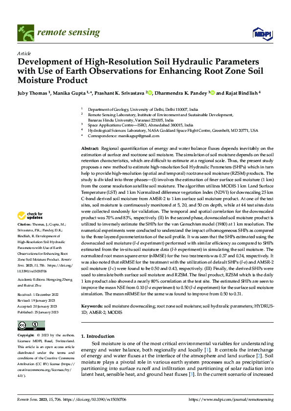 (PDF) Development of High-Resolution Soil Hydraulic Parameters with Use ...