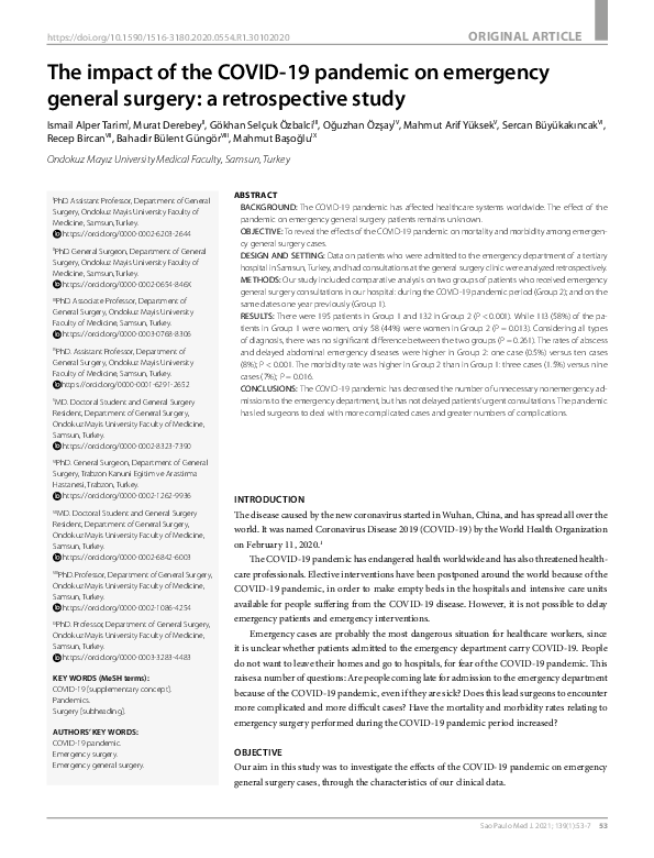 (PDF) The impact of the COVID-19 pandemic on emergency general surgery ...