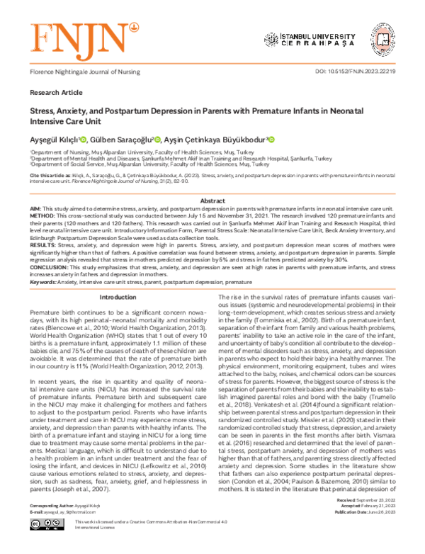 (PDF) Florence Nightingale Journal of Nursing Ayşegül Kılıçlı