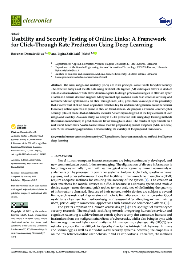 (PDF) Usability and Security Testing of Online Links: A Framework for ...